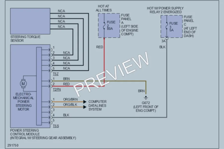 2008 Volkswagen Passat Electronic Power Steering wiring diagram preview