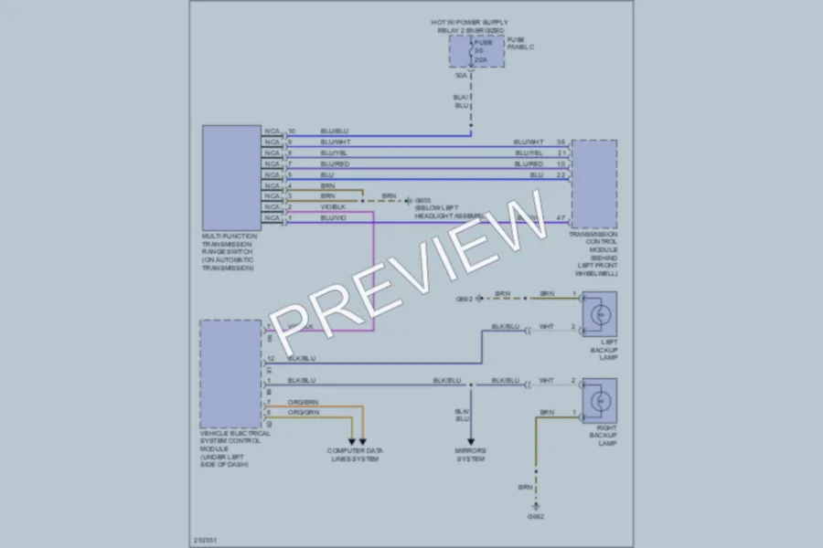 2008 Volkswagen R32 Exterior Lights wiring diagram preview