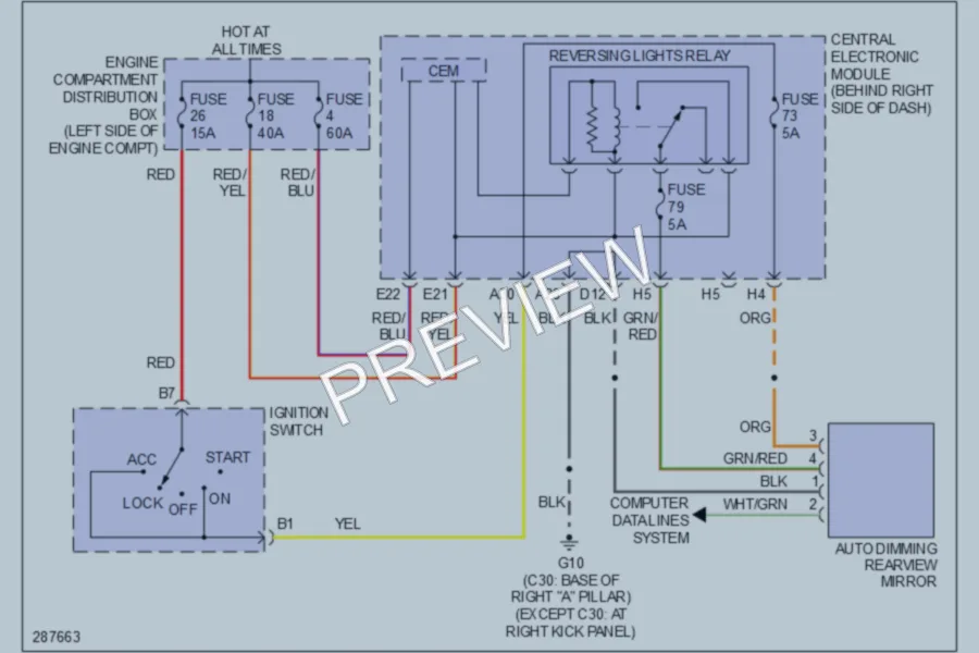 2008 Volvo C70 Power Mirrors wiring diagram preview