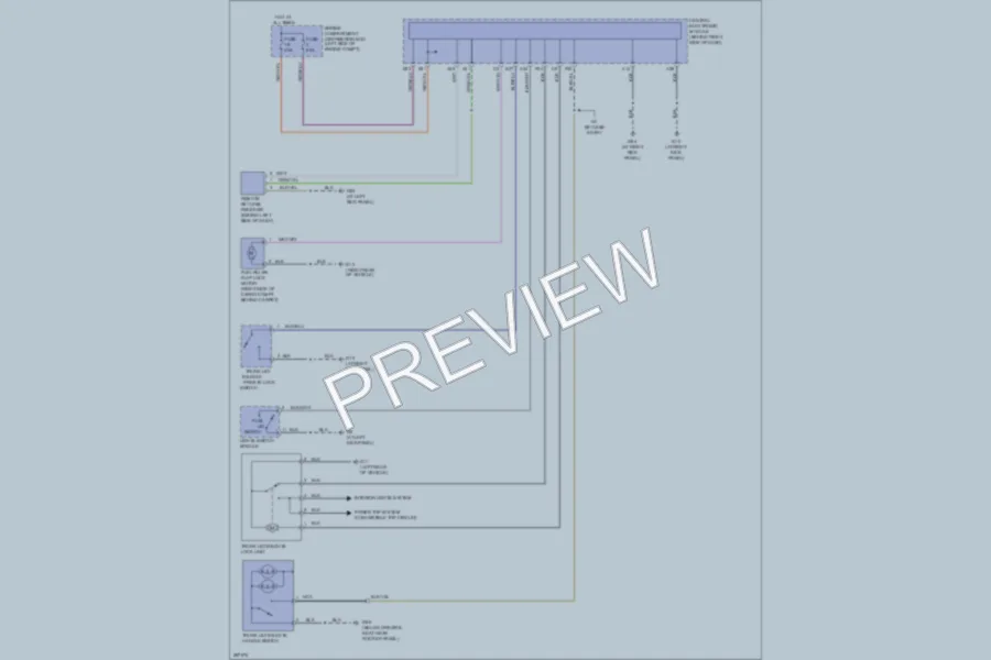 2008 Volvo C70 Trunk Tailgate Fuel Door wiring diagram preview