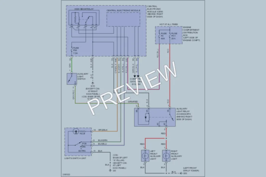 2008 Volvo S40 Exterior Lights wiring diagram preview