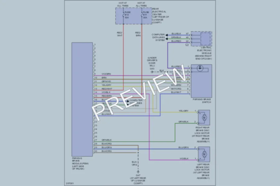 2008 Volvo S80 Shift Interlock wiring diagram preview