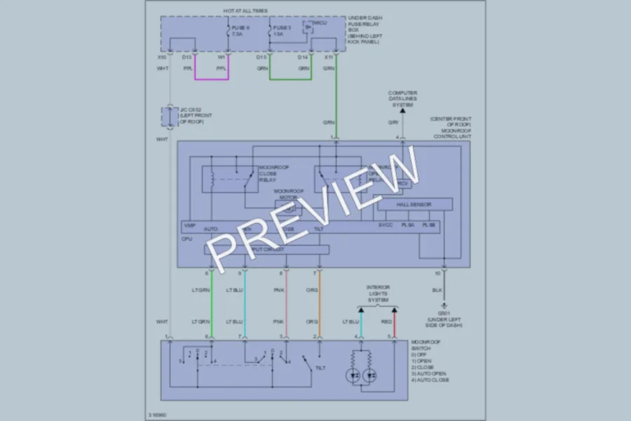 2009 Acura MDX Power Windows wiring diagram preview