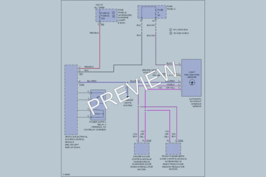 2009 Audi A3 Power Mirrors wiring diagram preview