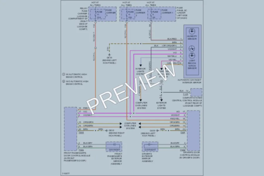 2009 Audi A5 Power Mirrors wiring diagram preview