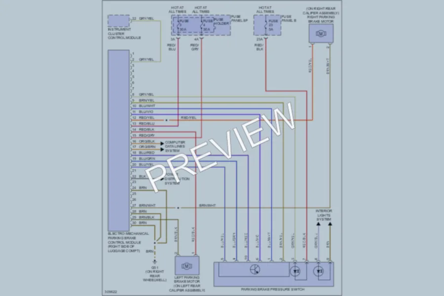 2009 Audi A6 Shift Interlock wiring diagram preview