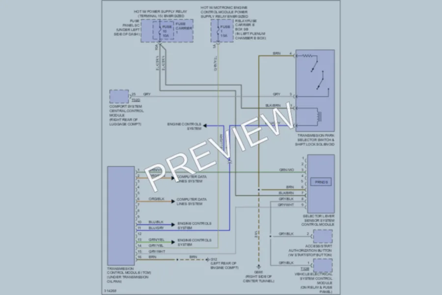 2009 Audi S5 Transmission wiring diagram preview