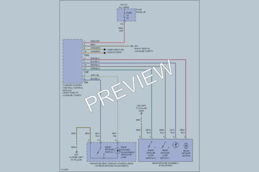 2009 Audi TT Active Bodyworks wiring diagram preview