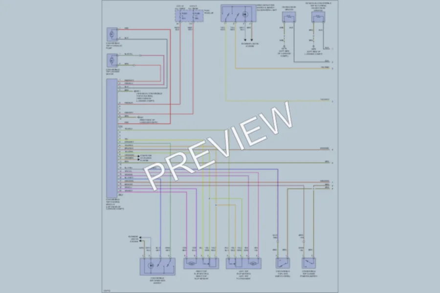 2009 Audi TT Power Top Sunroof wiring diagram preview