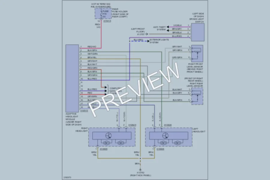 2009 BMW 528i Headlights wiring diagram preview