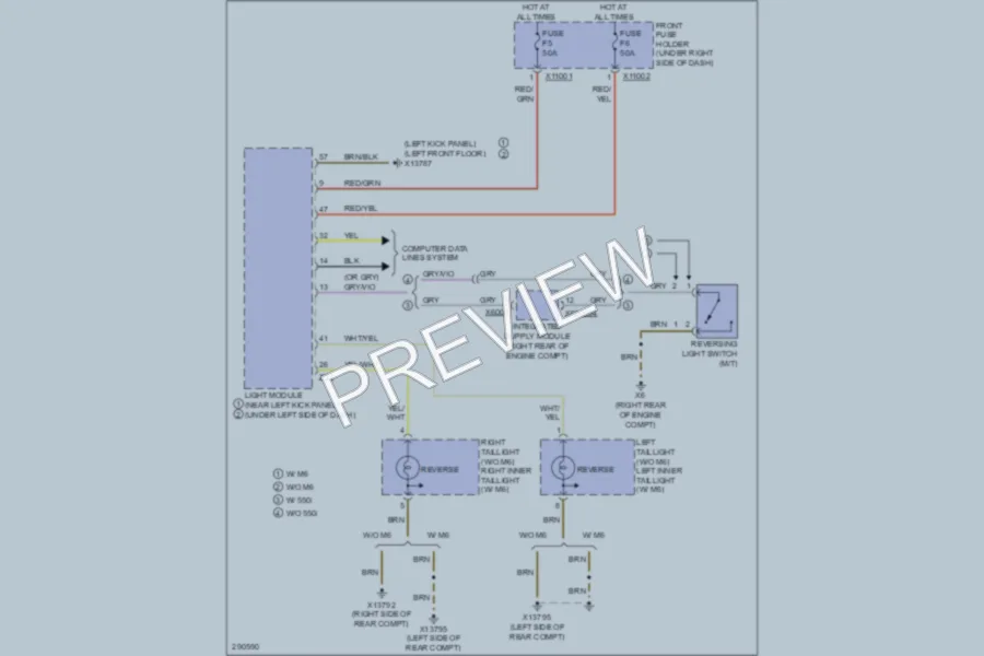 2009 BMW 535i Exterior Lights wiring diagram preview