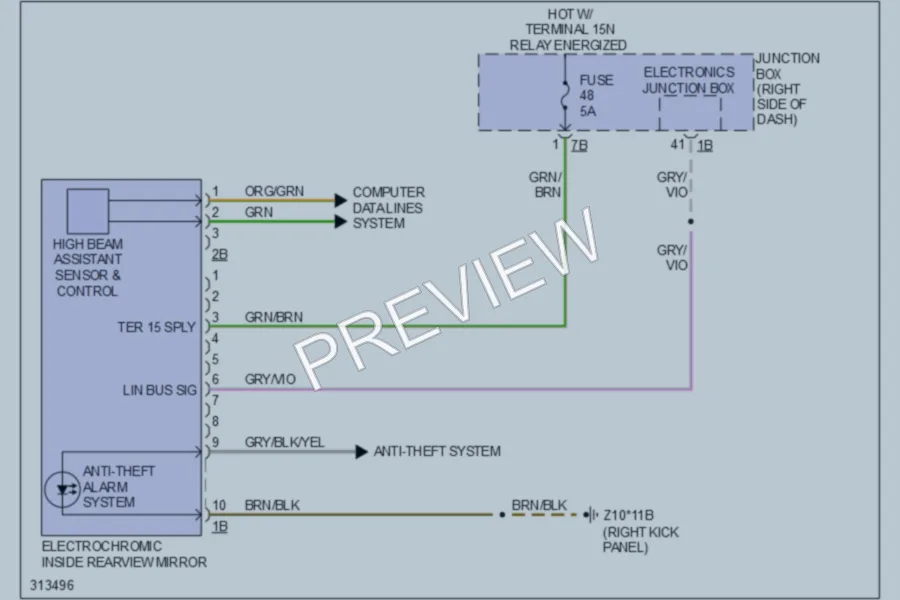 2009 BMW 750i Power Mirrors wiring diagram preview