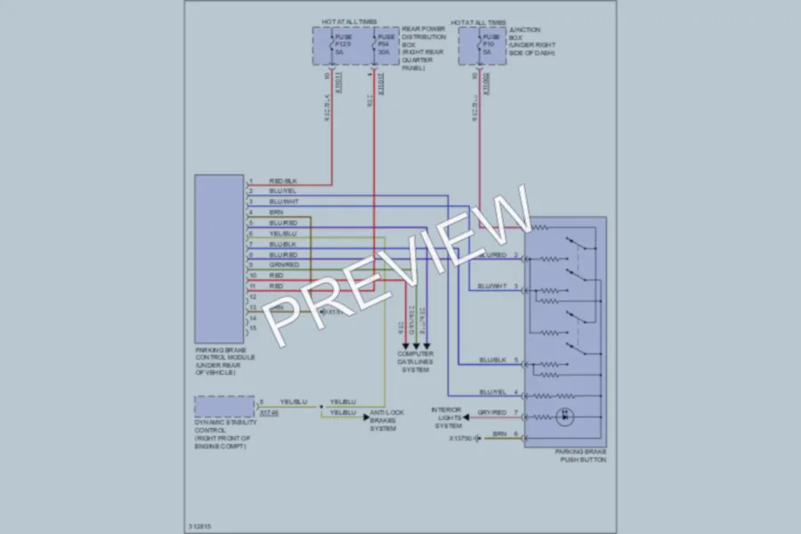2009 BMW X6 Shift Interlock wiring diagram preview