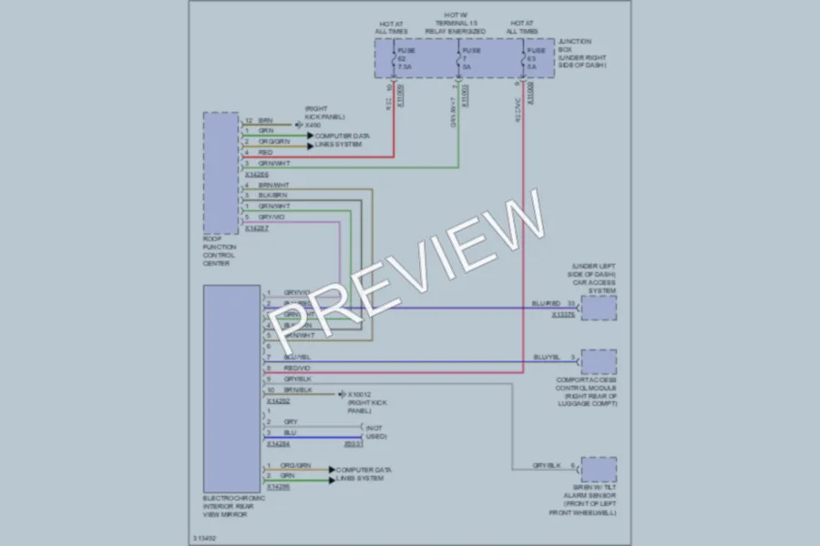 2009 BMW Z4 Power Mirrors wiring diagram preview