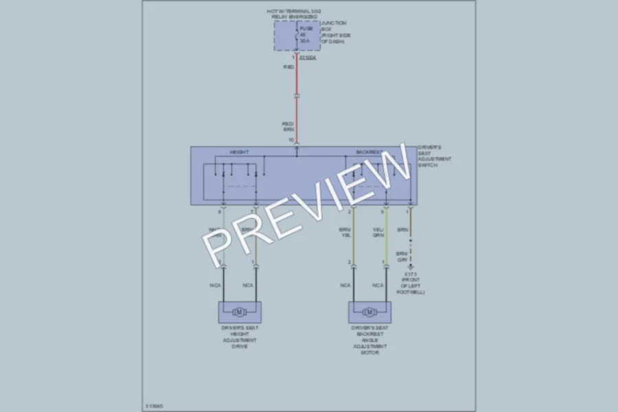 2009 BMW Z4 Power Seats wiring diagram preview