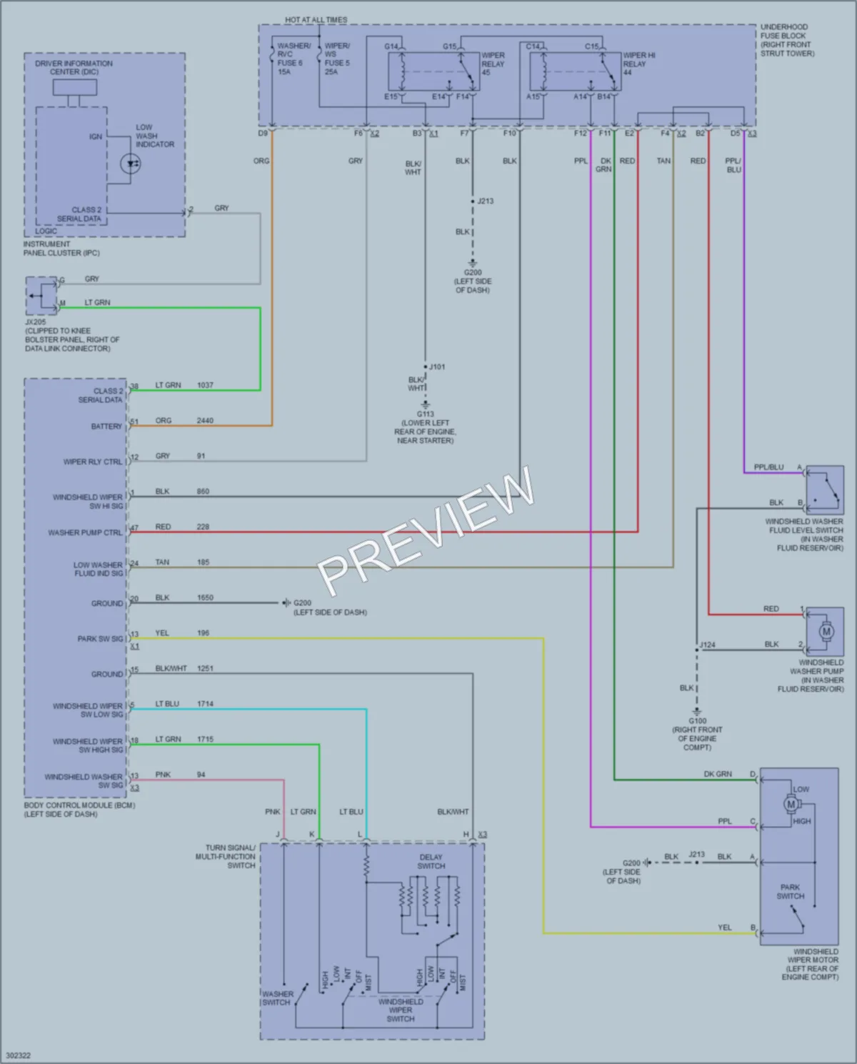 2009 Buick Allure Wiper Washer wiring diagram preview