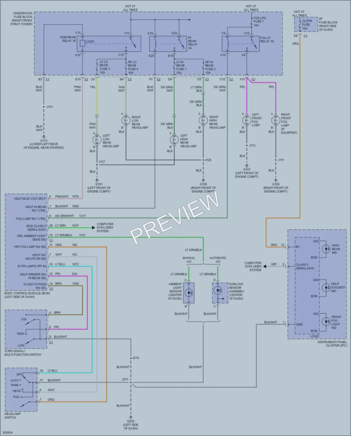 2009 Buick LaCrosse Headlights wiring diagram preview