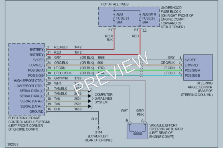 2009 Buick Lucerne Electronic Power Steering wiring diagram preview
