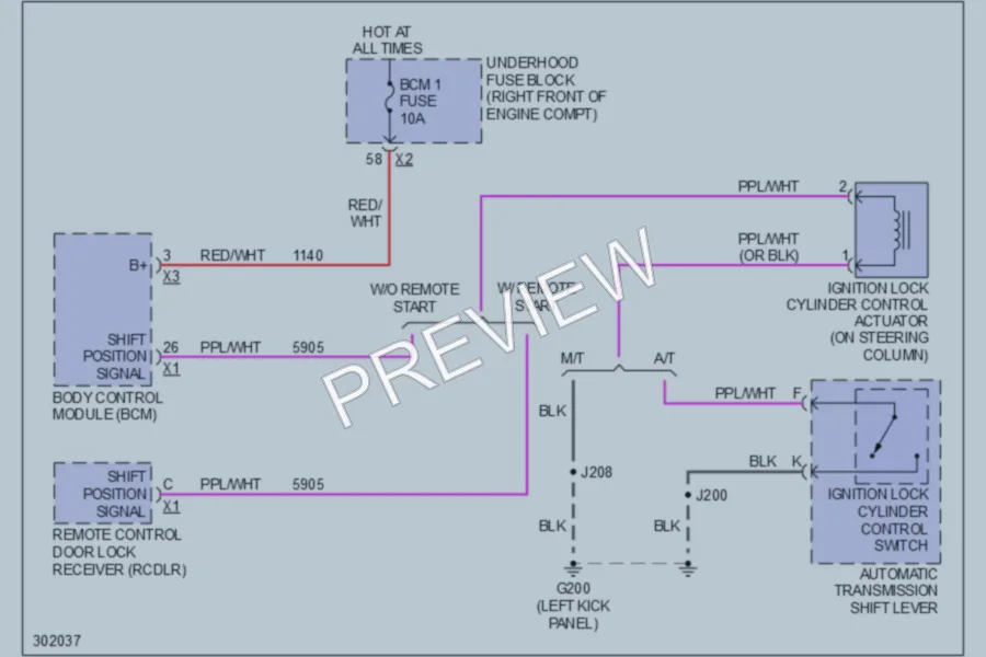 2009 Cadillac CTS Shift Interlock wiring diagram preview