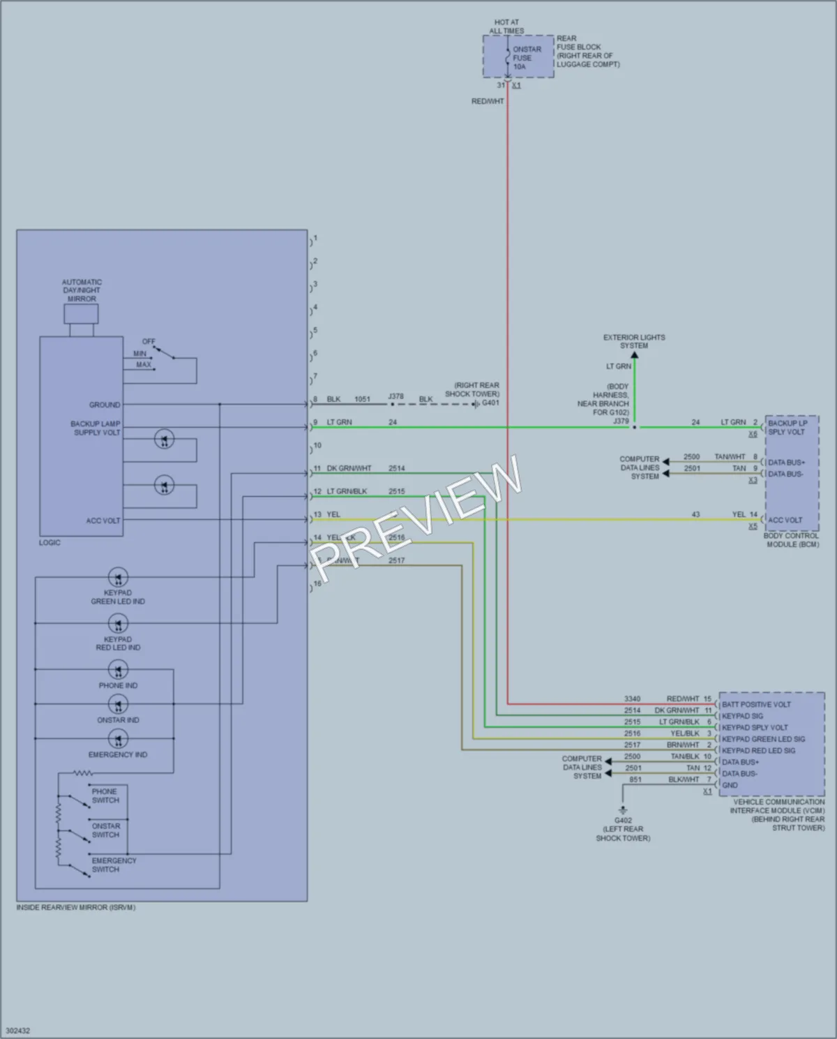 2009 Cadillac CTSV Power Mirrors wiring diagram preview