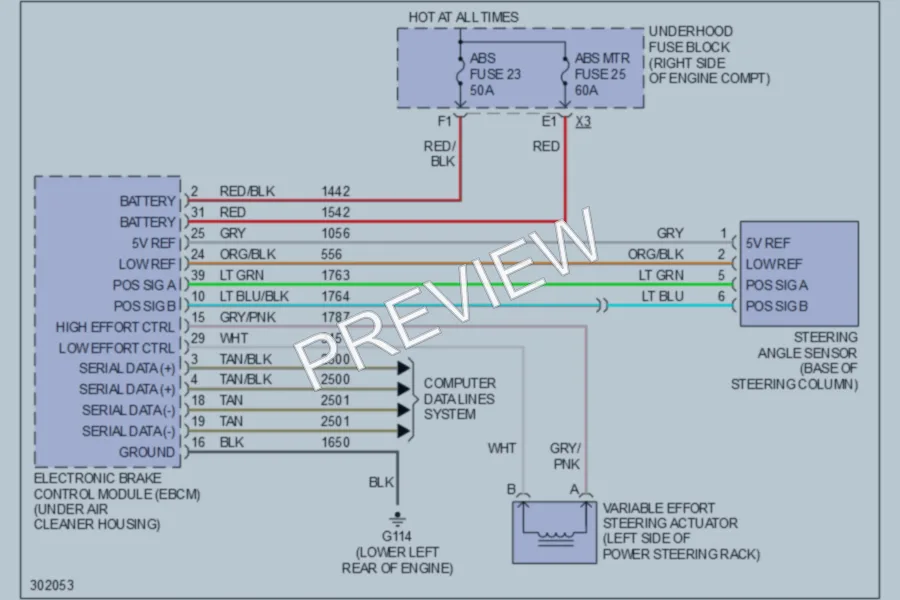 2009 Cadillac DTS Electronic Power Steering wiring diagram preview