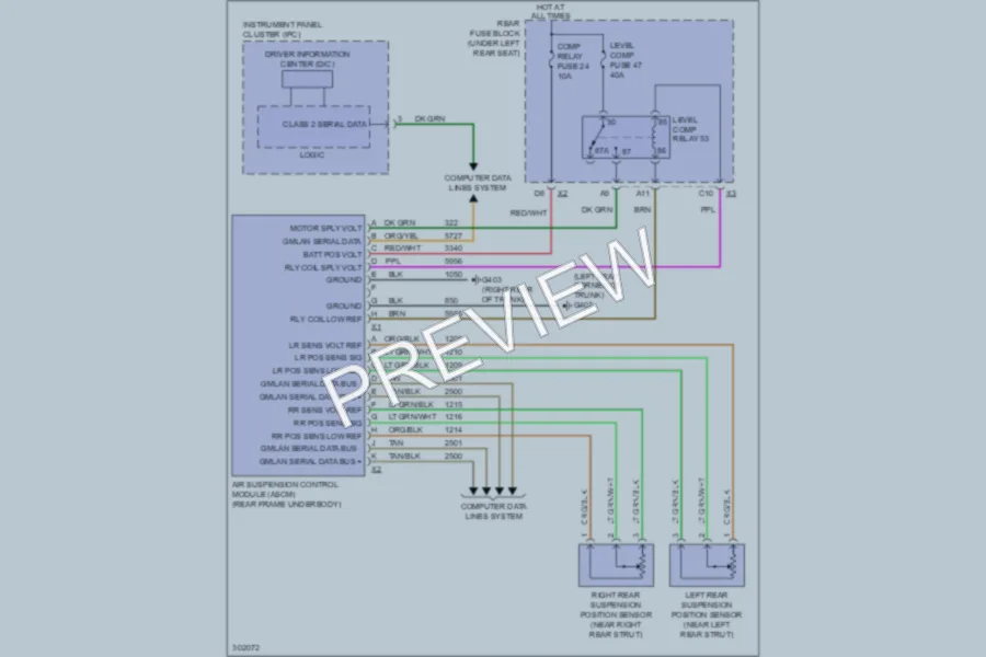 2009 Cadillac DTS Electronic Suspension wiring diagram preview