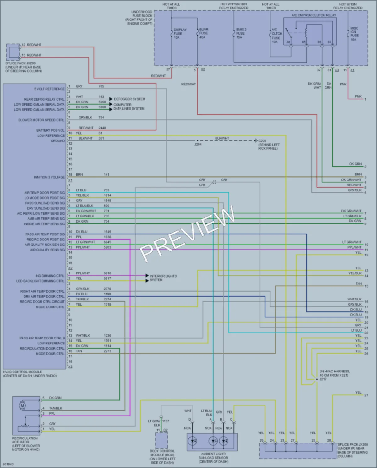 2009 Cadillac SRX Air Conditioning wiring diagram preview