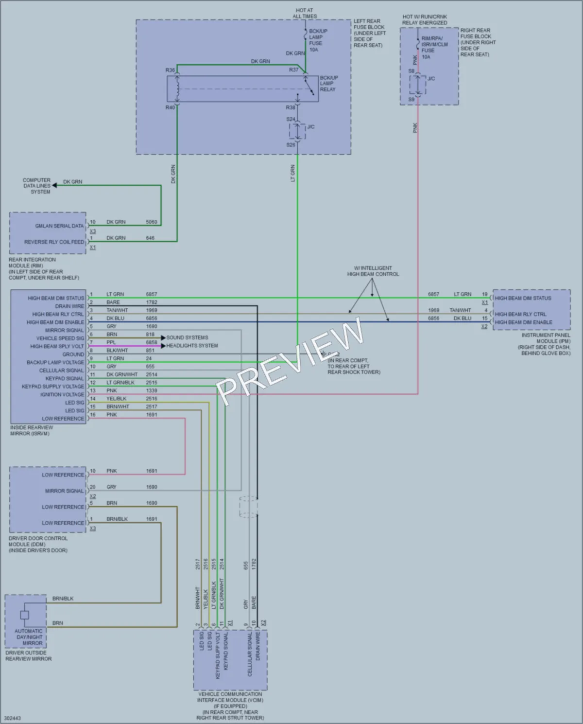 2009 Cadillac STS Power Mirrors wiring diagram preview