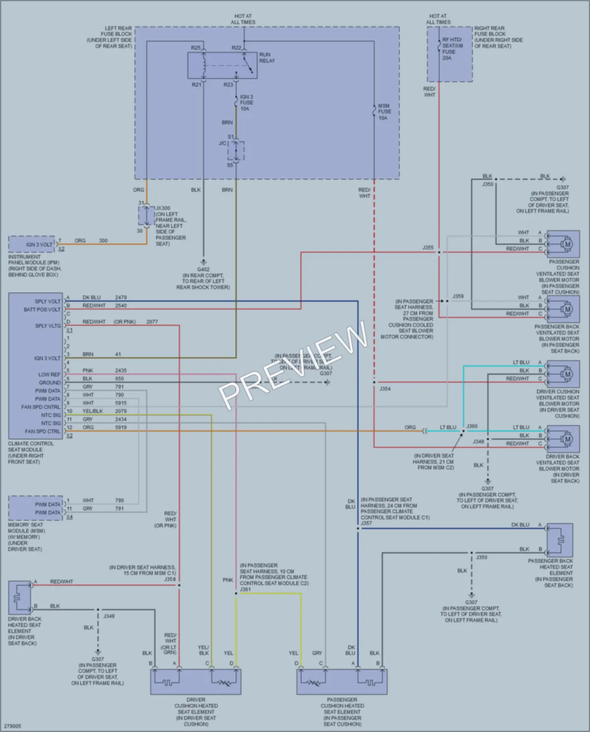2009 Cadillac STS Power Seats wiring diagram preview