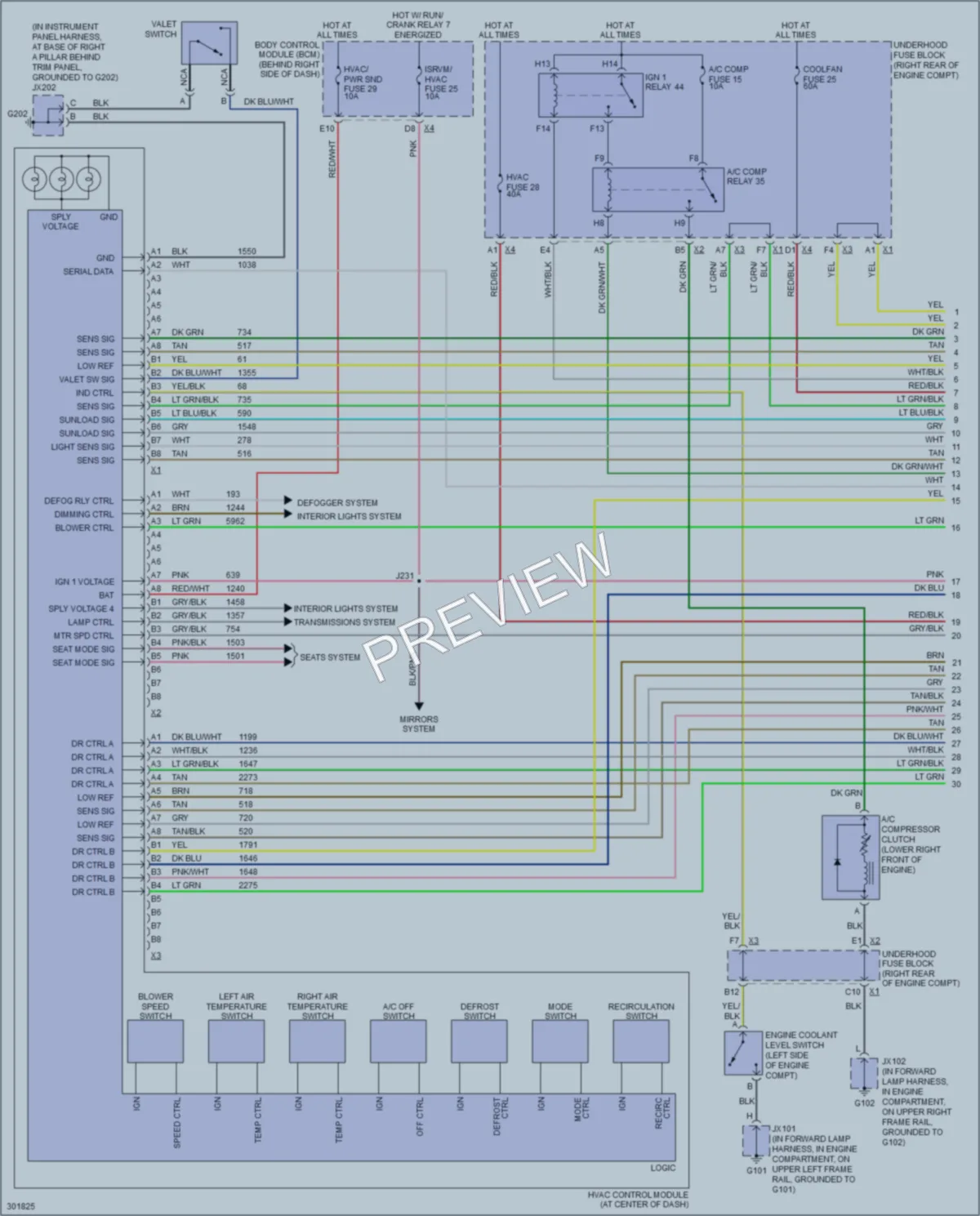 2009 Cadillac XLRV Air Conditioning wiring diagram preview
