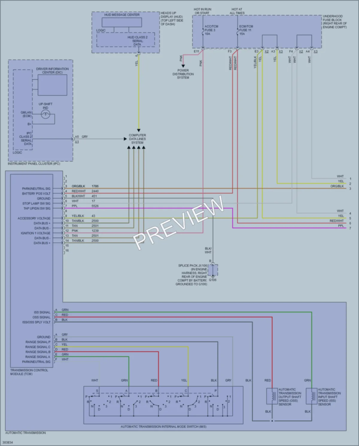 2009 Cadillac XLRV Transmission wiring diagram preview