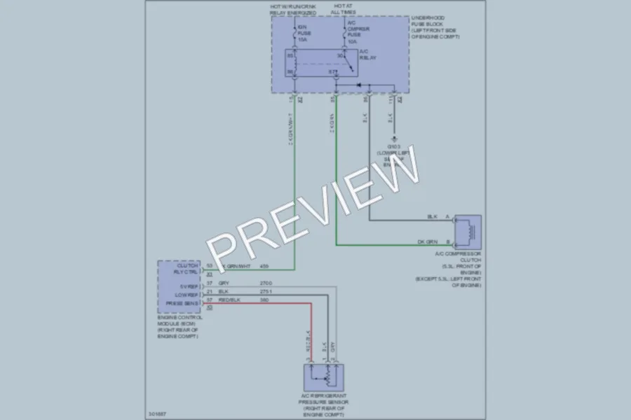 2009 Chevrolet Colorado Air Conditioning wiring diagram preview