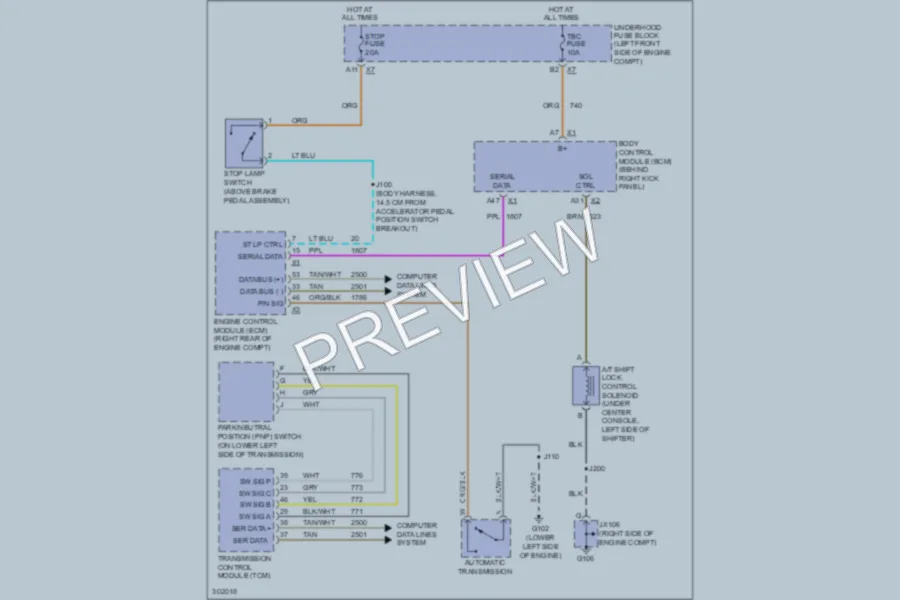 2009 Chevrolet Colorado Shift Interlock wiring diagram preview