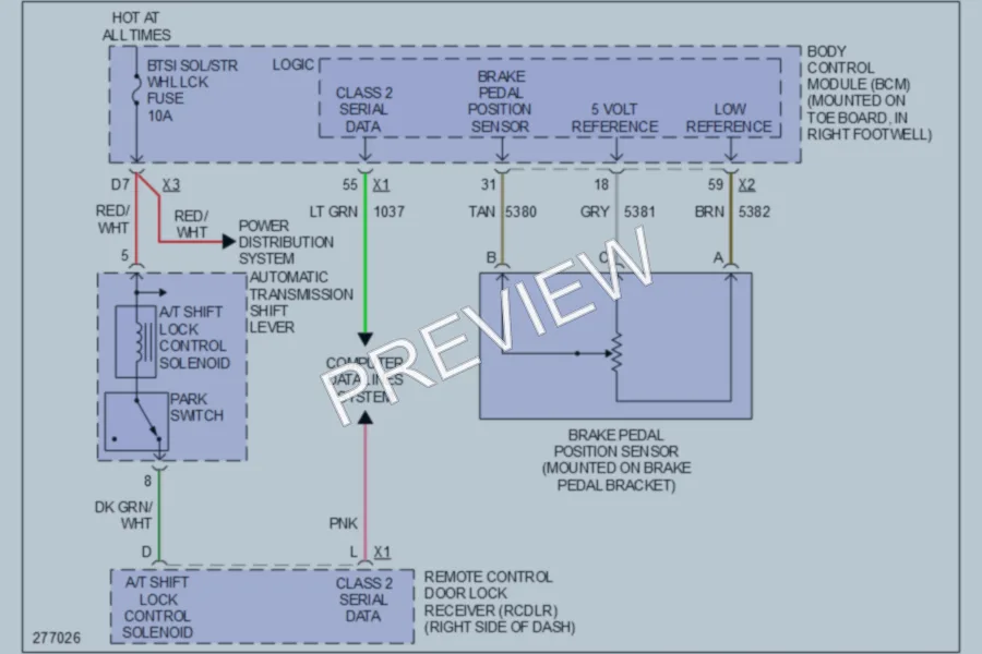 2009 Chevrolet Corvette Shift Interlock wiring diagram preview