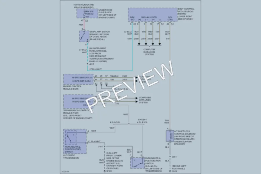 2009 Chevrolet H1500 Shift Interlock wiring diagram preview