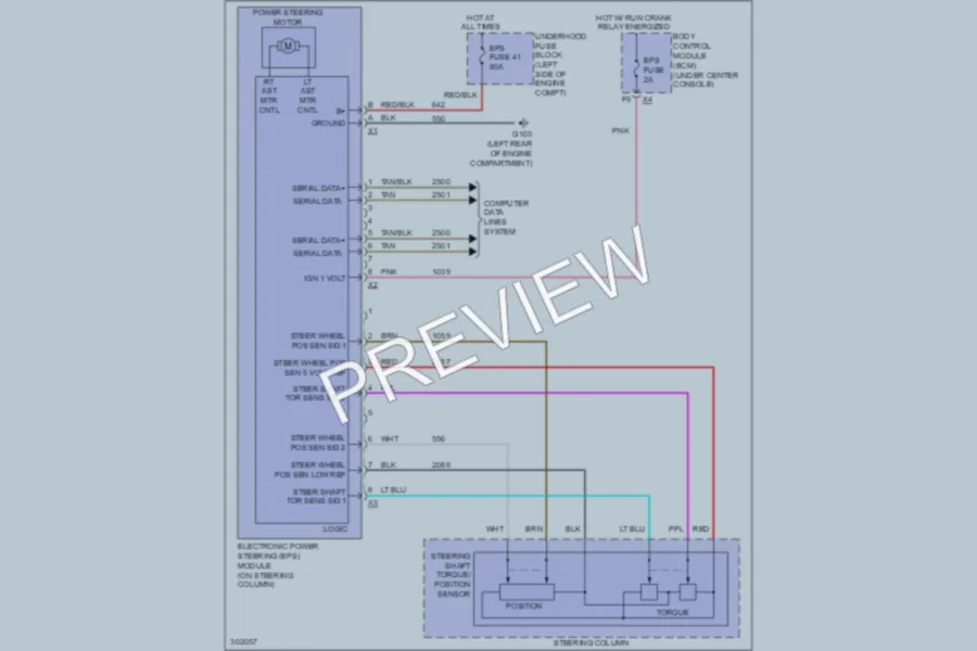 2009 Chevrolet Malibu Electronic Power Steering wiring diagram preview