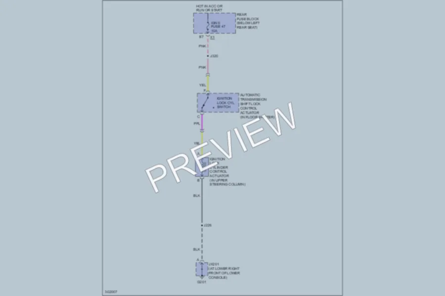 2009 Chevrolet TrailBlazer Shift Interlock wiring diagram preview