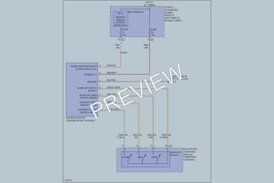 2009 Dodge Caliber Power Top Sunroof wiring diagram preview
