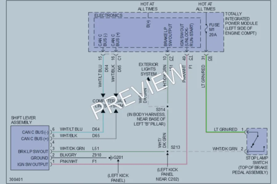 2009 Dodge Nitro Shift Interlock wiring diagram preview