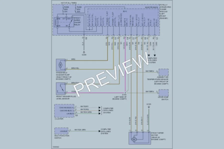 2009 Dodge R1500 Wiper Washer wiring diagram preview