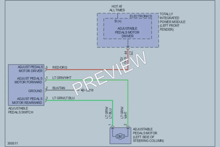 2009 Dodge R1500 Power Seats wiring diagram preview