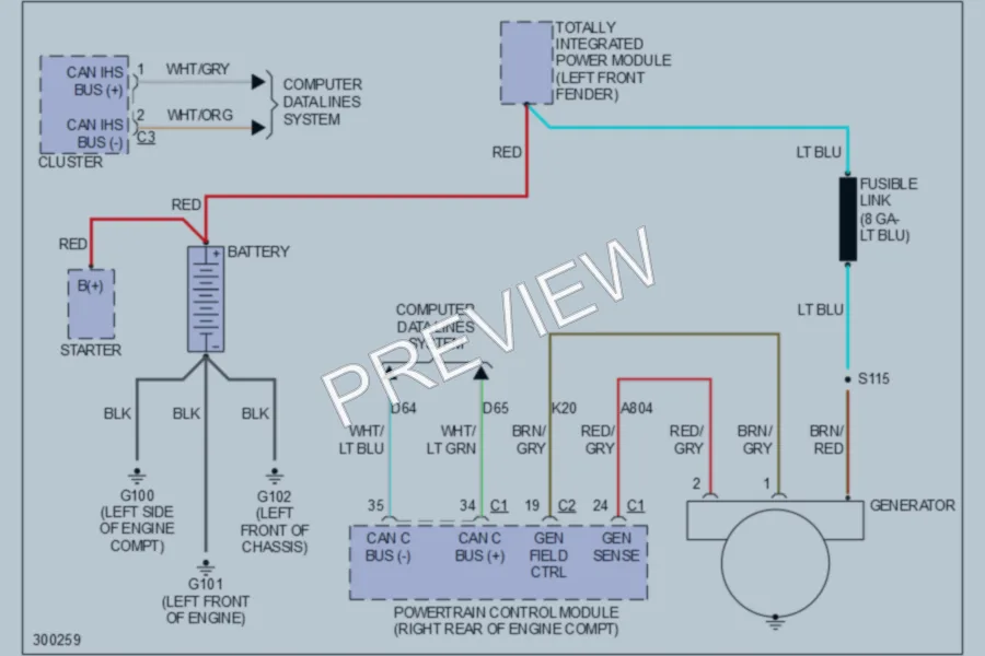 2009 Dodge R1500 Starting Charging wiring diagram preview