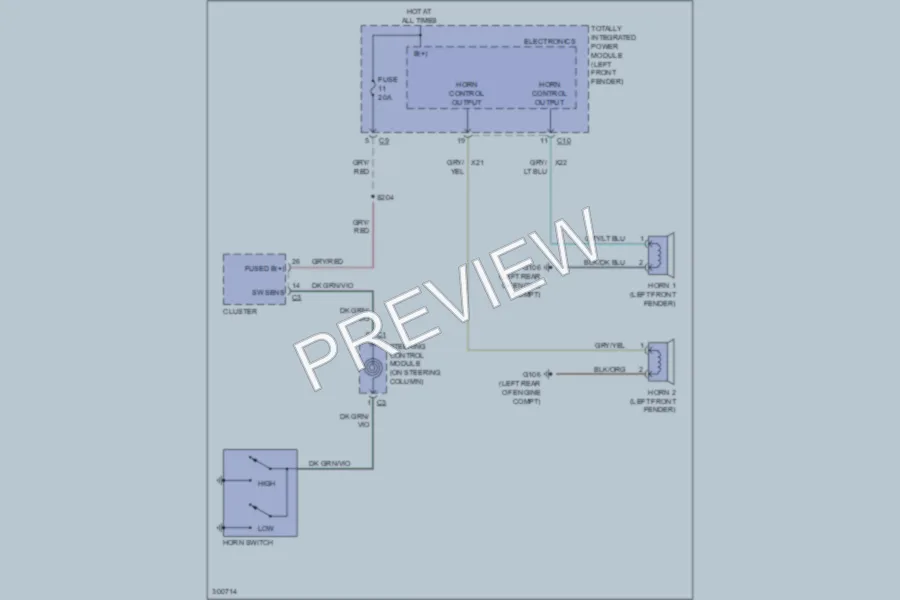 2009 Dodge R3500 Horn wiring diagram preview