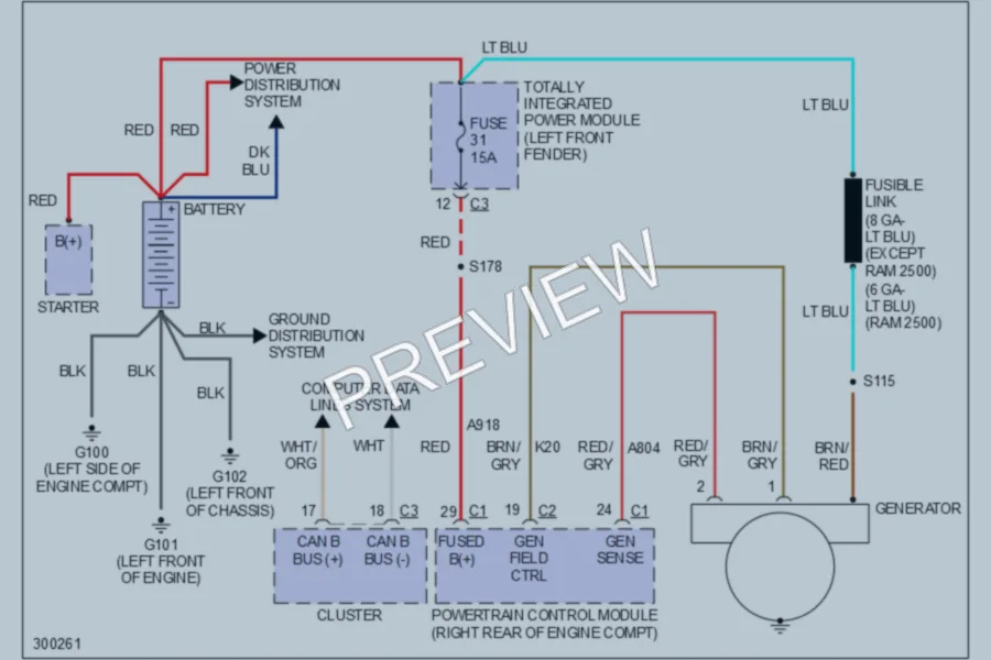 2009 Dodge R3500 Starting Charging wiring diagram preview