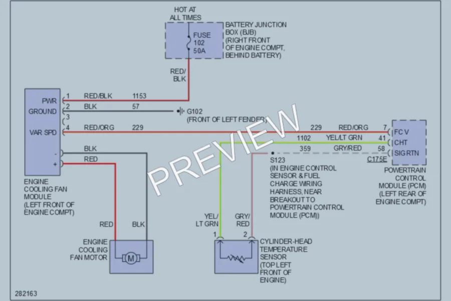 2009 Ford CrownVictoria Cooling Fan wiring diagram preview