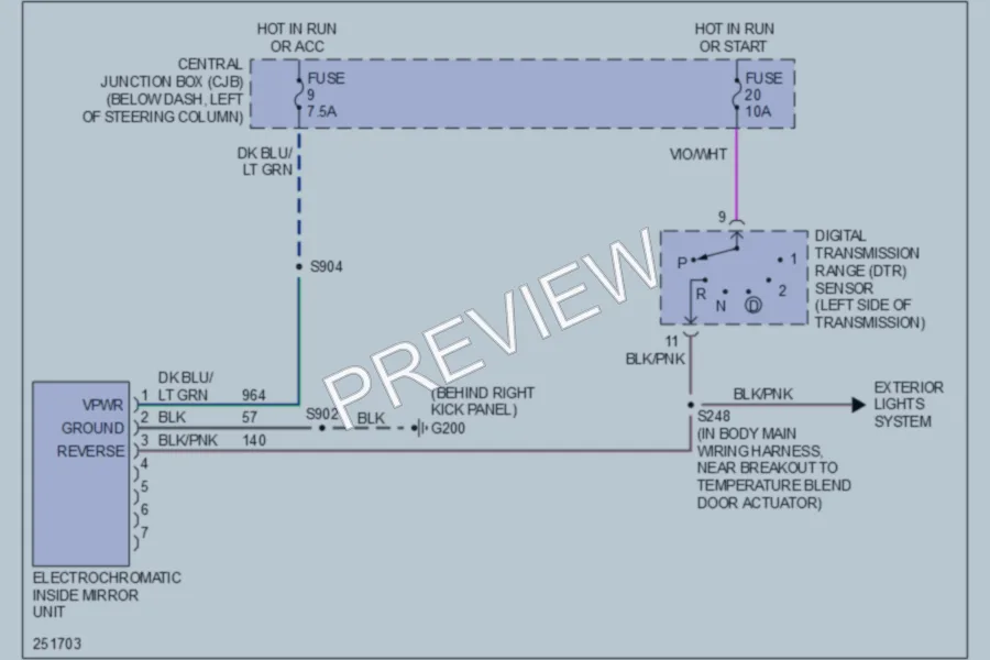 2009 Ford CrownVictoria Power Mirrors wiring diagram preview