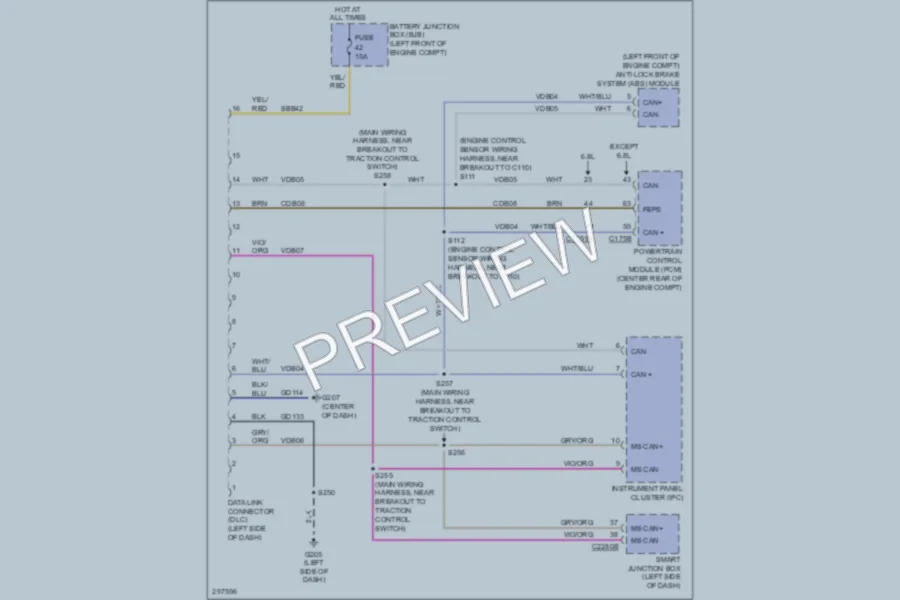 2009 Ford E250 Computer Data Lines wiring diagram preview