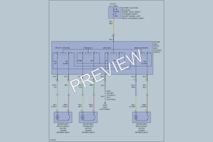 2009 Ford E250 Power Seats wiring diagram preview