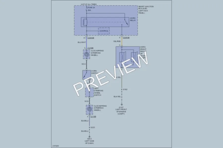 2009 Ford E150 Horn wiring diagram preview