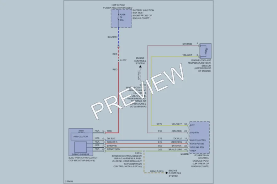 2009 Ford E350 Super Duty Cooling Fan wiring diagram preview
